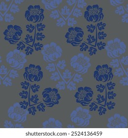 Vintage nahtloses Muster mit Garten beige Rosen mit Stängeln, Dornen und Spitzen, auf hellem Hintergrund. Rosenblüten mit Blättern, handgezeichneter Skizzenhintergrund, perfekt für romantische Veranstaltungen