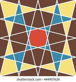 vintage seamless pattern geometric 4 colors