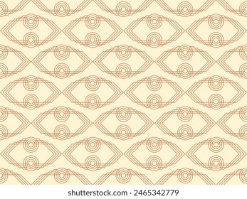 Patrón sin fisuras de Antiguas en estilo lineal geométrico. Patrón retro beige en estilo boho. Diseño para Fondo de pantalla, papel de embalaje y Anuncios. Ilustración vectorial
