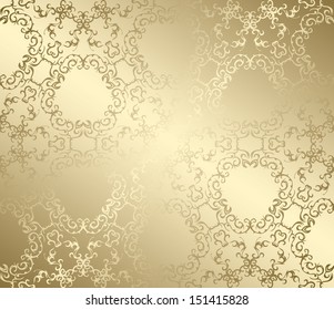 Vintage seamless pattern in gold. Vintage background   