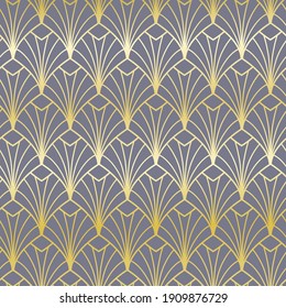 Vintage Seamless Pattern Golden Background. Art Deco Style.