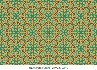 vintage seamless pattern with green classic color