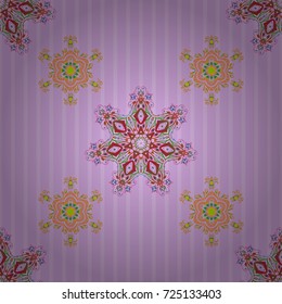 Vintage seamless pattern in green, orange and brown colors. Seamless background. Elegant vector damask wallpaper.