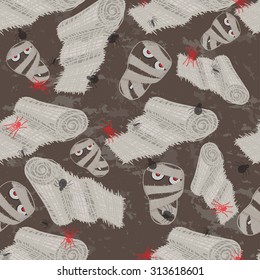 Vintage seamless pattern for Halloween party. Vector illustration.