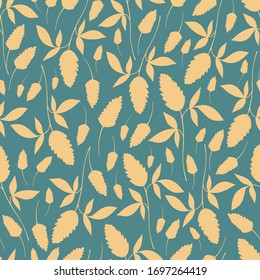 Vintage seamless pattern with hand drawn branches.