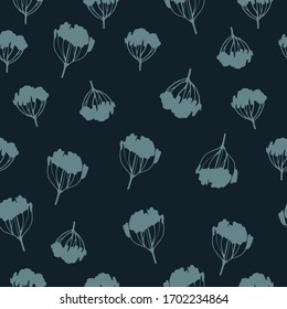 Vintage seamless pattern with hand drawn branches. Vector botanical illustrations.