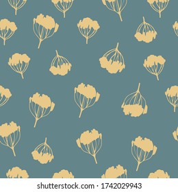Vintage seamless pattern with hand drawn branches. Vector botanical illustrations.