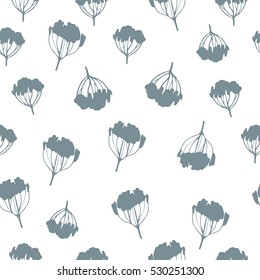 Vintage seamless pattern with hand drawn branches. Vector botanical illustrations.