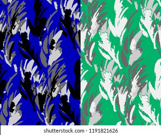 Vintage seamless pattern with hand-drawn feathers. Abstract colorful vector elegant pattern