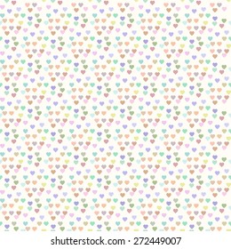 Vintage seamless pattern of hearts on a background