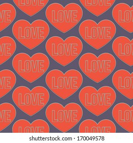 Vintage seamless pattern with hearts. Valentine's day and wedding background