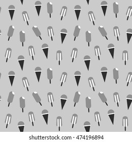 Vintage seamless pattern with ice cream