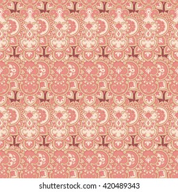 vintage seamless pattern. Indian style vector ornament