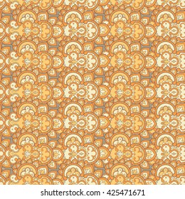 vintage seamless pattern. Indian style vector ornament
