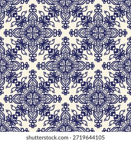 vintage padrão sem emenda inspirado em motivos florais art nouveau, apresentando elegante botânico com linhas ornamentadas e simetria, perfeito para têxtil, papel de parede, embalagem, tecido e design de papelaria