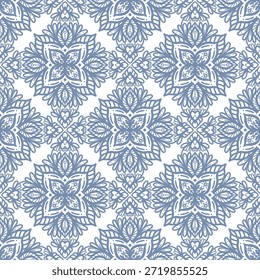 vintage seamless pattern inspired by art nouveau floral motifs, featuring elegant botanical with ornate lines and symmetry, perfect for textile, wallpaper, packaging, fabric, and stationery design