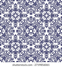 vintage padrão sem emenda inspirado em motivos florais art nouveau, apresentando elegante botânico com linhas ornamentadas e simetria, perfeito para têxtil, papel de parede, embalagem, tecido e design de papelaria
