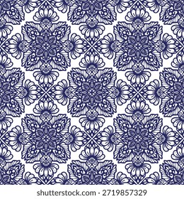 vintage padrão sem emenda inspirado em motivos florais art nouveau, apresentando elegante botânico com linhas ornamentadas e simetria, perfeito para têxtil, papel de parede, embalagem, tecido e design de papelaria
