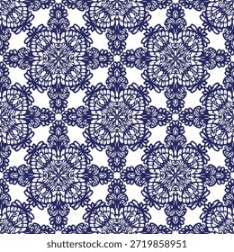 Patrón sin costuras vintage inspirado en motivos florales art nouveau, con elegante diseño botánico con líneas ornamentadas y simetría, perfecto para textiles, Fondo de pantalla, embalaje, tela y diseño de papelería