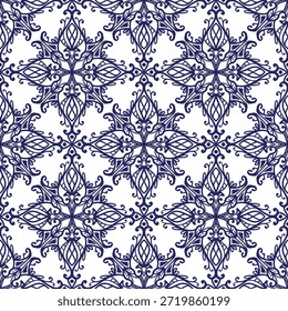 Patrón sin costuras vintage inspirado en motivos florales art nouveau, con elegante diseño botánico con líneas ornamentadas y simetría, perfecto para textiles, Fondo de pantalla, embalaje, tela y diseño de papelería