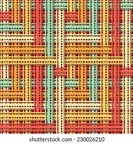 Vintage seamless pattern of interwoven lace ribbon. Vector illustration.