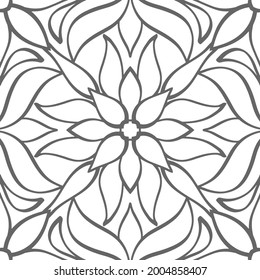 Vintage seamless pattern isolated on white. Doodle hand drawn art line. Sketch vector stock illustration. EPS 10