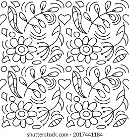 Vintage nahtloses Muster einzeln auf Weiß. Doodle handgezeichnete Kunstlinie. Skizze, Vektorgrafik. EPS10