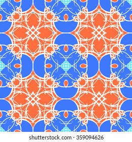 Vintage seamless pattern with lace ornaments. Multicolored. The oriental style. Mandala.