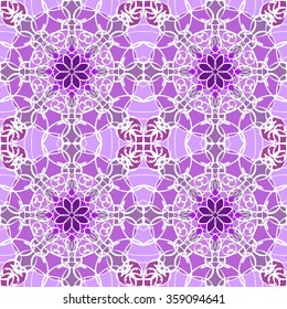 Vintage seamless pattern with lace ornaments. Multicolored. The oriental style. Mandala.
