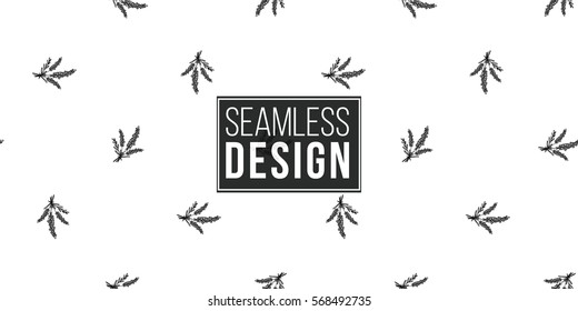 Vintage seamless pattern with lavender bouquet. Background for eco forest wedding or autumn celebrations. Black floral rustic symbols and elements on white hand drawing style.