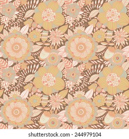 Patrón inmaculado de flores de diseño en vector