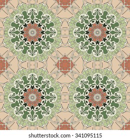 Vintage seamless pattern Mandala.