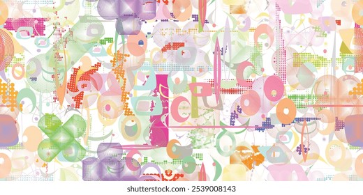 Padrão sem emenda vintage com elementos de design de meados do século .  Padrão infinito com formas abstratas vetoriais. Padrão de tecido retrô. Fundo vintage. Design de vetor perfeito