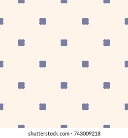 Vintage seamless pattern with octagonal shapes, rounded squares. Simple minimalist geometric texture, repeat tiles. Abstract background in pastel colors, blue serenity and white beige. - Stock vector