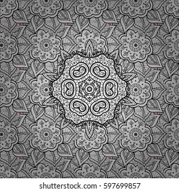 Vintage seamless pattern on a background with white elements. Vector illustration.