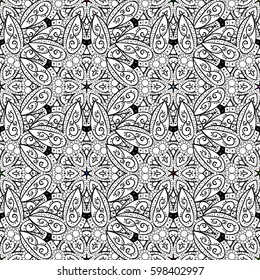 Vintage seamless pattern on a background with white elements. Vector illustration.