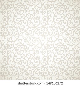 Vintage seamless pattern on beige background