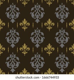 vintage seamless pattern on dark background vector image