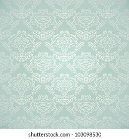 Vintage seamless pattern on gradient background with floral elements