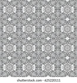 Vintage seamless pattern on a gray background with dim elements. Vector illustration.