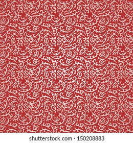 Vintage seamless pattern on red gradient background