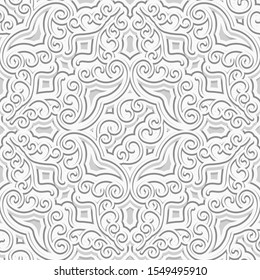 Vintage seamless pattern, ornamental wallpaper in pale colors, elegant vector background for wedding invitation or greeting card design
