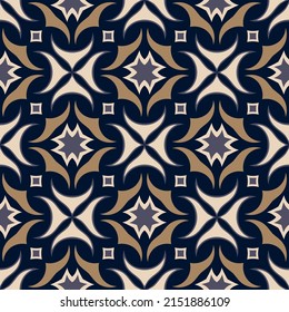 Vintage seamless pattern. Overlapping art forms, stripes, polygons, segments are grouped and arranged in a certain order. Vector. 