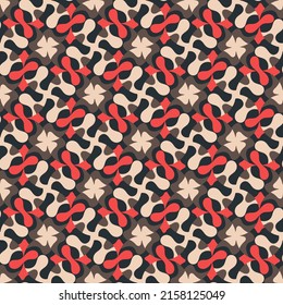 Vintage seamless pattern. Overlapping art forms, stripes, polygons, segments are grouped and arranged in a certain order. Vector. 