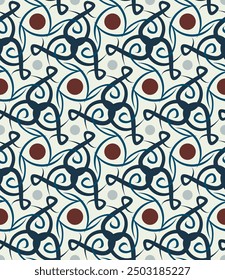 Vintage seamless pattern. Overlapping art forms, stripes, polygons, segments are grouped and arranged in a certain order. Vector. 