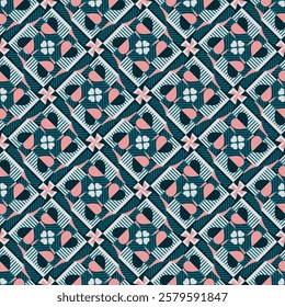 Vintage seamless pattern. Overlapping art forms, stripes, polygons, segments are grouped and arranged in a certain order. Vector. 