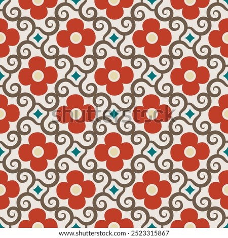 Vintage seamless pattern. Overlapping art forms, stripes, polygons, segments are grouped and arranged in a certain order. Vector.