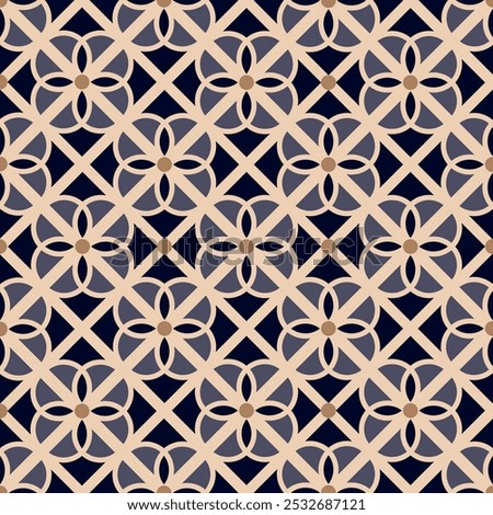 Vintage seamless pattern. Overlapping art forms, stripes, polygons, segments are grouped and arranged in a certain order. Vector. 