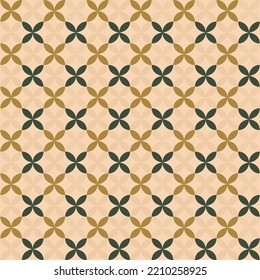 Vintage Seamless Muster Overlapping Circles. Batik Muster aus Yogyakarta, Indonesien. Einfaches geometrisches Vektorhintergrund.