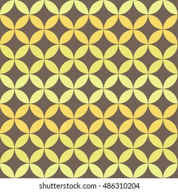 Padrão sem emenda vintage. Círculos sobrepostos. Resumo amarelo.